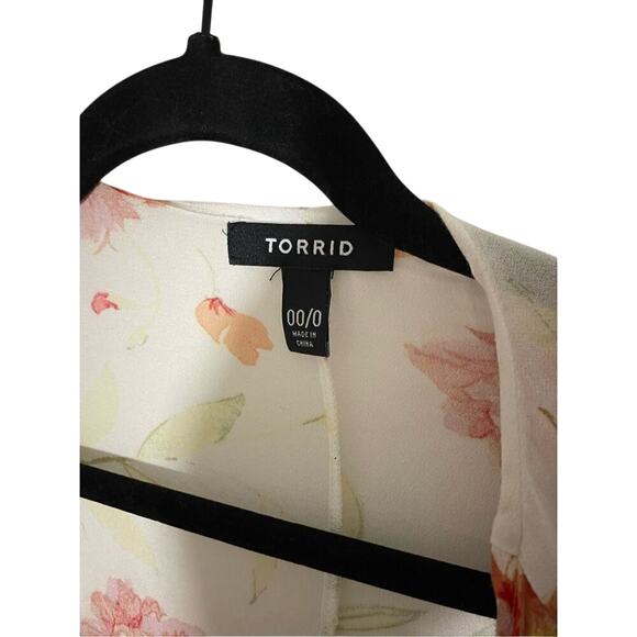 Torrid Womens 0/00 Large Floral Open Front Kimono Duster Boho Western Cottage - Picture 2 of 5